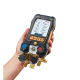 Testo 558SB elektronikus szervizarmatúra szett Bluetooth, 2 Smart érzékelővel, vákuumszondával és 4 csapos kivitelben – 0564 5582